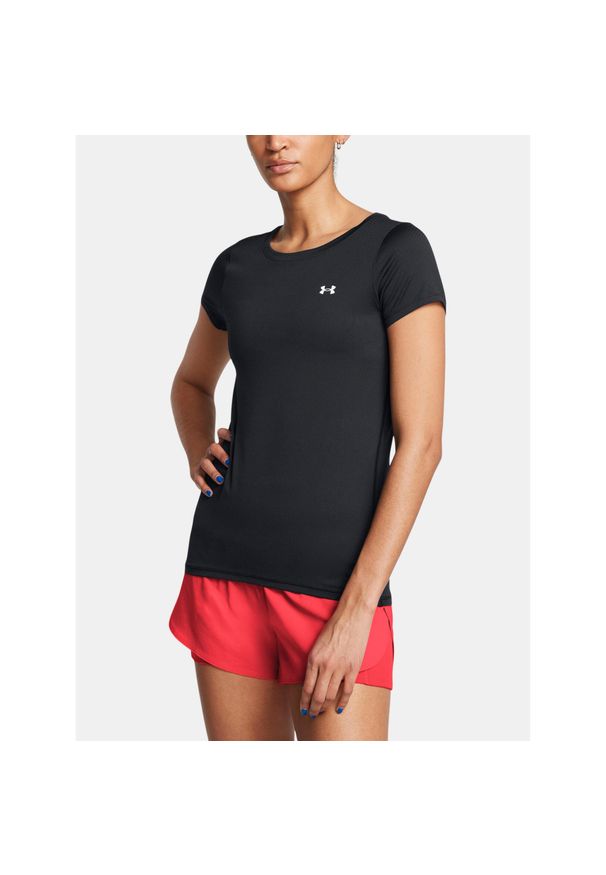 Koszulka Under Armour Tech Mesh damska, czarna. Kolor: czarny. Materiał: poliester, elastan. Sport: fitness