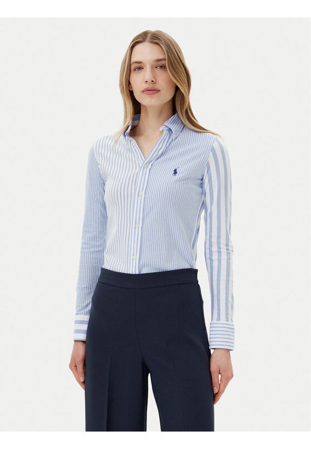 Polo Ralph Lauren Koszula 211965102002 Niebieski Slim Fit. Typ kołnierza: polo. Kolor: niebieski. Materiał: bawełna