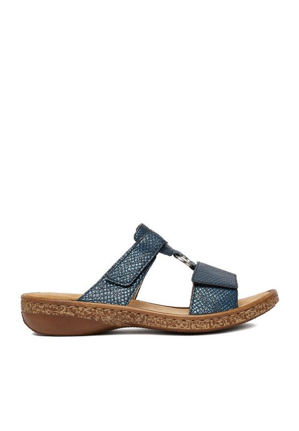 Rieker Klapki CEO-628P9-14 Granatowy. Kolor: niebieski. Materiał: skóra