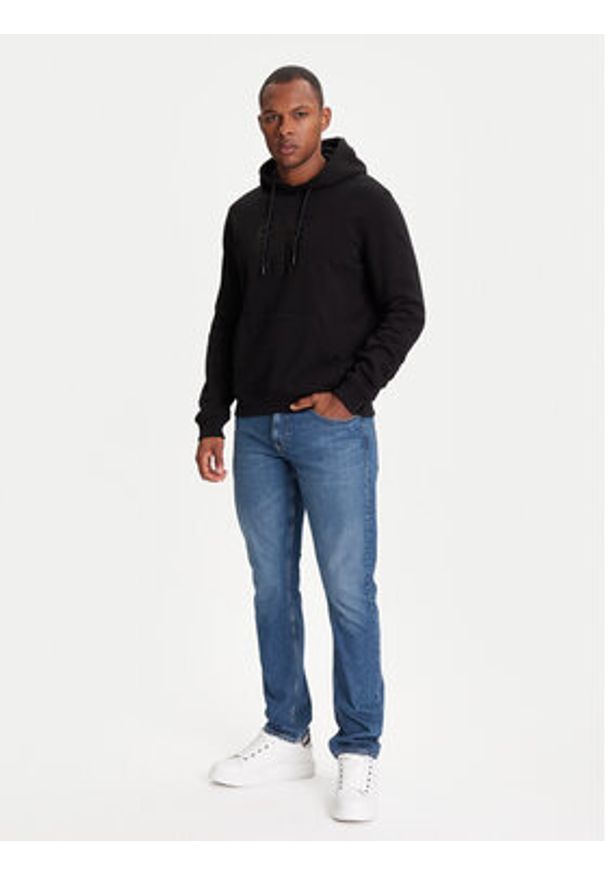 Karl Lagerfeld - KARL LAGERFELD Bluza 705039 553910 Czarny Regular Fit. Typ kołnierza: dekolt w karo. Kolor: czarny. Materiał: bawełna