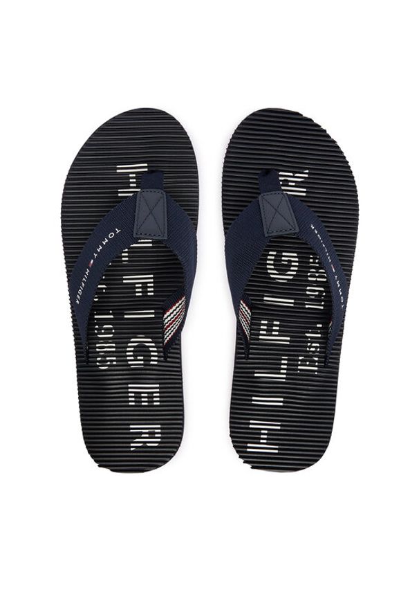 TOMMY HILFIGER - Tommy Hilfiger Japonki Massage Beach Sandal FM0FM06006 Granatowy. Kolor: niebieski. Materiał: materiał