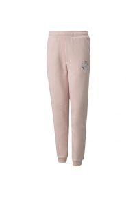 Puma - Spodnie Dresowe Alpha Dla Dzieci. Kolor: różowy. Materiał: dresówka. Sport: joga i pilates