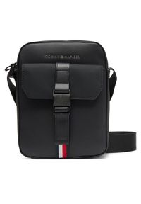 TOMMY HILFIGER - Tommy Hilfiger Saszetka Th Foundation Mini Reporter AM0AM13479 Czarny. Kolor: czarny. Materiał: skóra