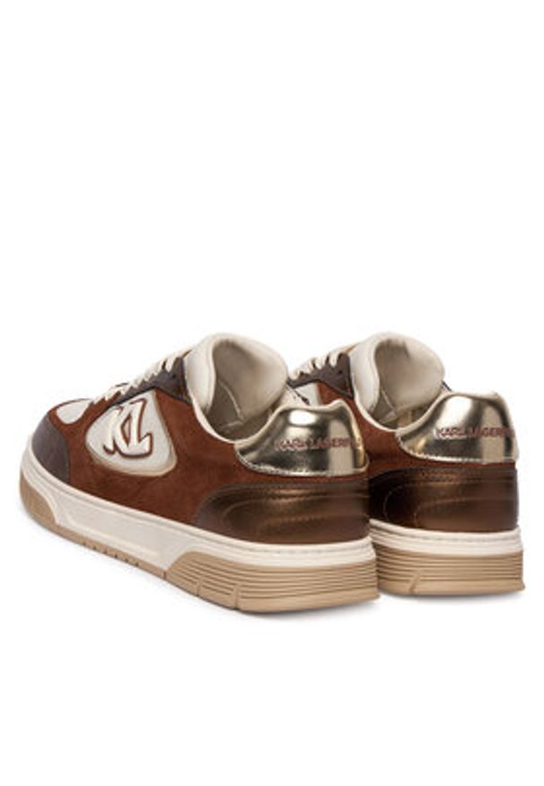 Karl Lagerfeld - KARL LAGERFELD Sneakersy Kourtney KL63025 Brązowy. Kolor: brązowy. Materiał: skóra