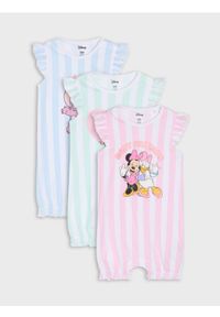 Sinsay - Rampersy 3 pack Disney - biały. Kolor: biały. Wzór: motyw z bajki