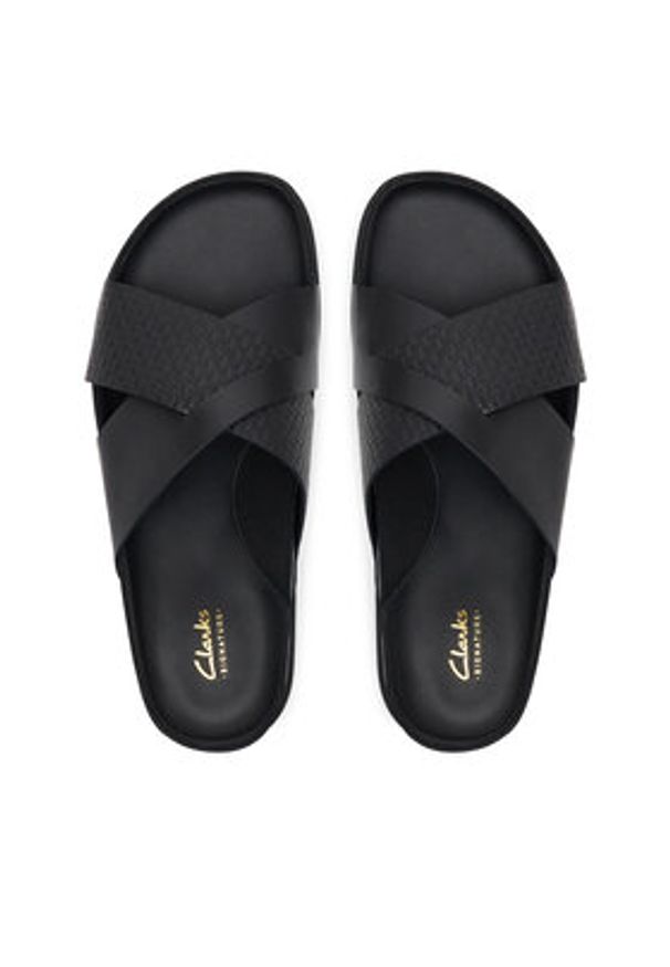 Clarks Klapki Torford Cross 26181382 Czarny. Kolor: czarny. Materiał: skóra