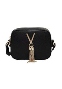 Valentino by Mario Valentino - VALENTINO Czarna torebka ze złotymi okuciami Divina Camera Bag. Kolor: czarny. Styl: elegancki, casual, wizytowy #3