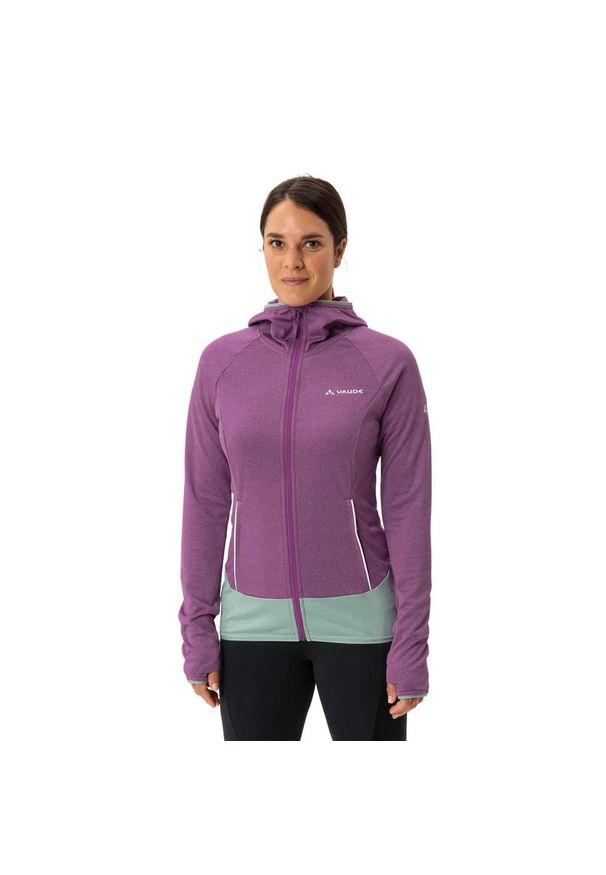 Vaude - Bluza damska z kapturem VAUDE Tekoa II. Typ kołnierza: kaptur. Kolor: fioletowy, różowy, wielokolorowy