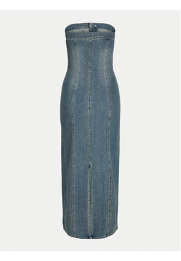 JJXX Sukienka jeansowa Tinga 12260695 Niebieski Slim Fit. Kolor: niebieski. Materiał: syntetyk, bawełna