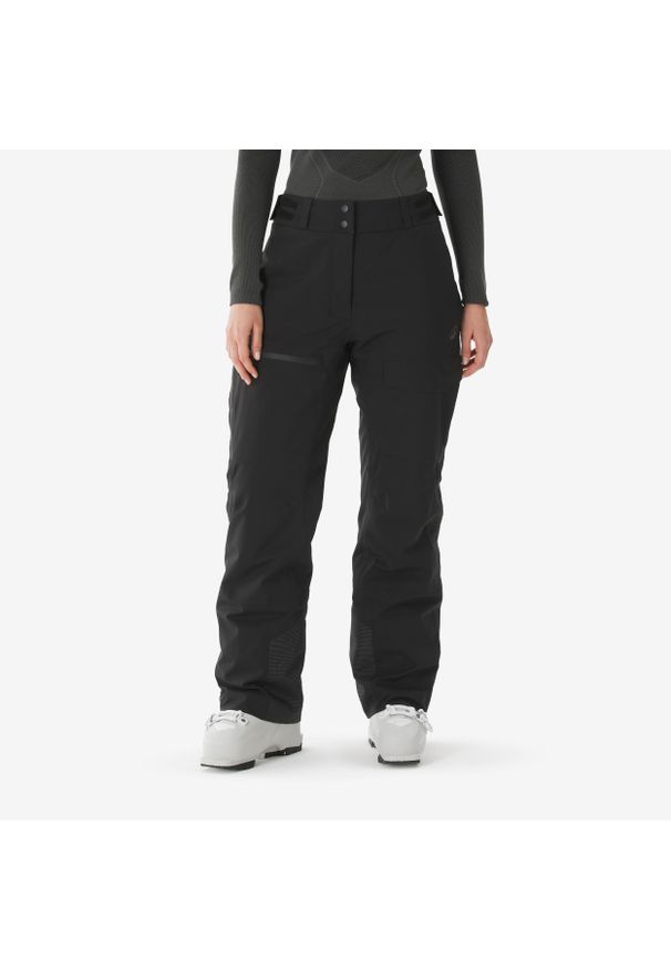 WEDZE - Spodnie narciarskie i snowboardowe damskie Quechua 500 AM. Kolor: czarny. Materiał: materiał. Długość: długie. Sezon: zima. Sport: snowboard, narciarstwo