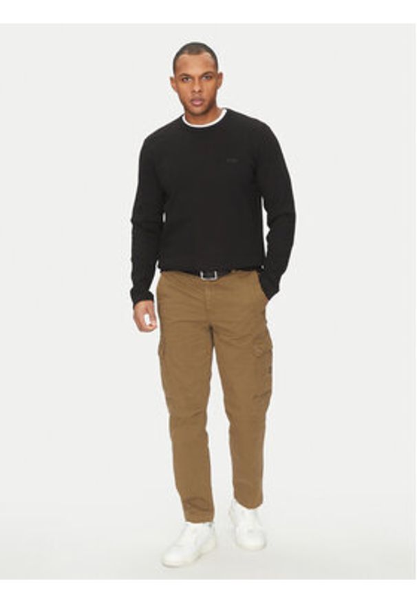 BOSS Longsleeve Tempesto 50520725 Czarny Regular Fit. Kolor: czarny. Materiał: bawełna. Długość rękawa: długi rękaw