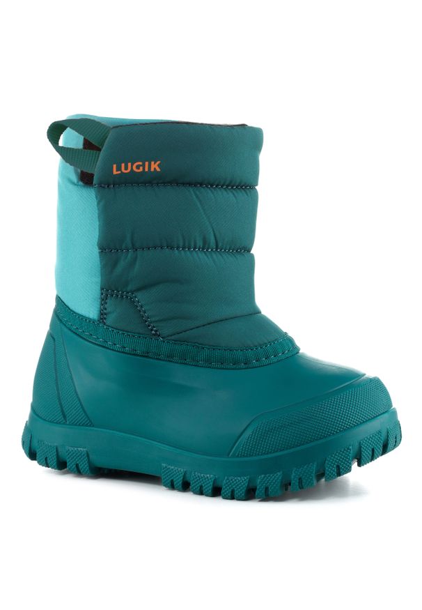 LUGIK - Buty zimowe śniegowce dla dzieci Lugik Warm. Zapięcie: rzepy. Kolor: wielokolorowy, niebieski, turkusowy. Szerokość cholewki: normalna. Wzór: paski. Sezon: zima
