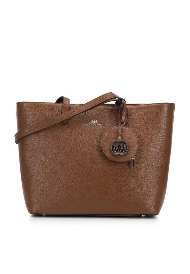 Wittchen - Torebka shopperka ze skóry naturalnej z etui i breloczkiem brązowa. Kolor: brązowy. Dodatki: z breloczkiem. Materiał: skórzane. Rozmiar: duże. Styl: elegancki