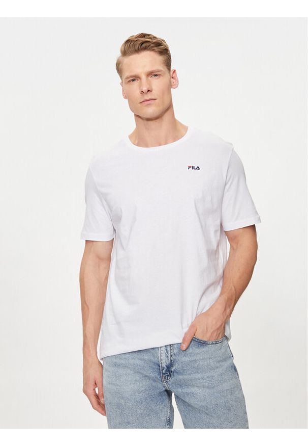 Fila Komplet 2 t-shirtów FAM0083 Biały Regular Fit. Kolor: biały. Materiał: bawełna