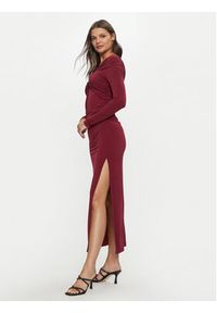 ViCOLO Sukienka wieczorowa TS0240 Bordowy Slim Fit. Kolor: czerwony. Materiał: syntetyk. Styl: wizytowy #5
