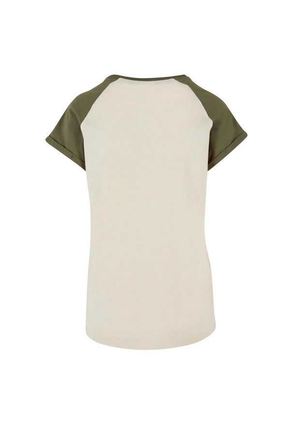 Urban Classics - T-shirt Damski Kontrastowy Raglanowy. Kolor: biały, wielokolorowy, zielony. Długość rękawa: raglanowy rękaw