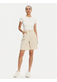 Tommy Jeans Bermudy DW0DW21646 Beżowy Regular Fit. Kolor: beżowy. Materiał: bawełna #2