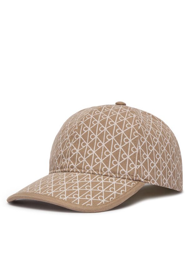Calvin Klein Czapka z daszkiem Emblem Print W Leather Patch Cap LV04F5036G Beżowy. Kolor: beżowy. Materiał: bawełna. Wzór: nadruk