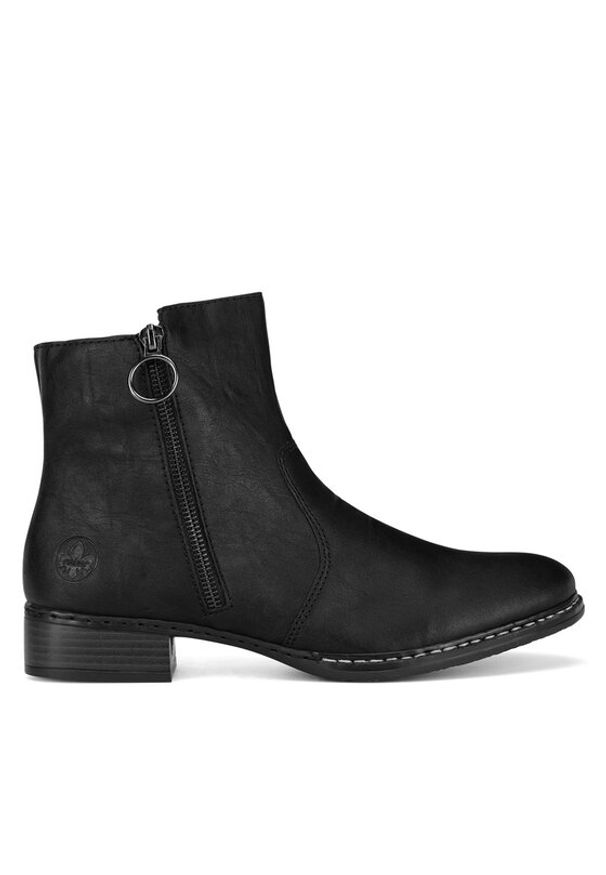 Rieker Botki 73450-00 Czarny. Kolor: czarny. Materiał: materiał