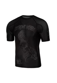 EXTREME HOBBY - Koszulka Sportowa Męska Rashguard NIGHTMARE 2 BLACK. Kolor: czarny. Materiał: poliester, elastan. Długość rękawa: krótki rękaw. Długość: krótkie. Sport: fitness