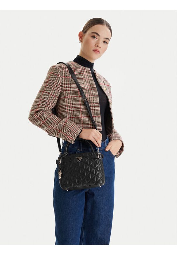 Guess Torebka Paisleigh HWQG98 83050 Czarny. Kolor: czarny. Materiał: skórzane