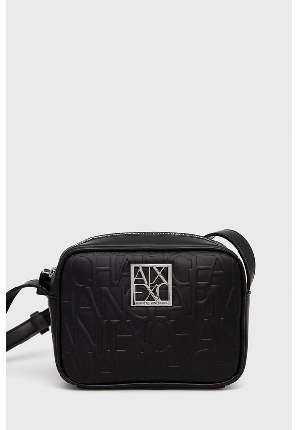 Armani Exchange - Torebka. Kolor: czarny. Rodzaj torebki: na ramię