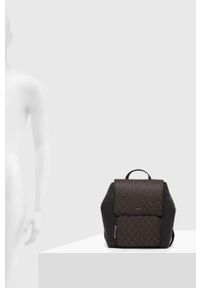 Calvin Klein plecak damski kolor brązowy mały wzorzysty. Kolor: brązowy #6