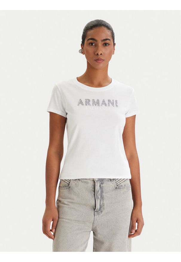 Armani Exchange T-Shirt XW002106 AF10356 U0002 Biały Slim Fit. Kolor: biały. Materiał: bawełna