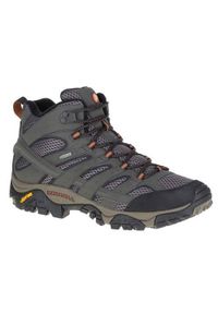 Buty trekkingowe męskie Merrell Moab 3 Mid Gtx. Zapięcie: sznurówki. Kolor: szary, wielokolorowy, brązowy. Materiał: skóra, syntetyk, materiał, tkanina. Szerokość cholewki: normalna. Sport: turystyka piesza
