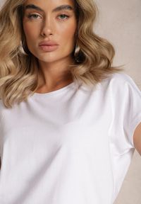 Renee - Biały T-shirt z Krótkim Rękawem Bawełniany Telarosa. Kolor: biały. Materiał: bawełna. Długość rękawa: krótki rękaw. Długość: krótkie