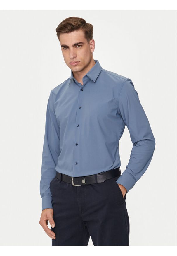 BOSS - Boss Koszula P-Hank-S-Kent-C1-222 50503554 Niebieski Slim Fit. Typ kołnierza: kołnierzyk klasyczny. Kolor: niebieski. Materiał: syntetyk