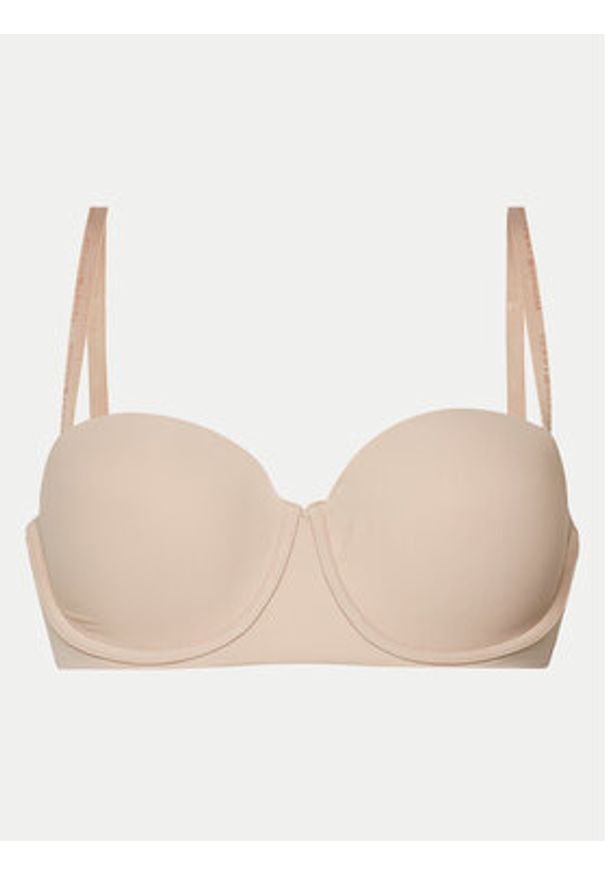 TOMMY HILFIGER - Tommy Hilfiger Biustonosz bardotka UW0UW05378 Beżowy. Kolor: beżowy. Materiał: syntetyk