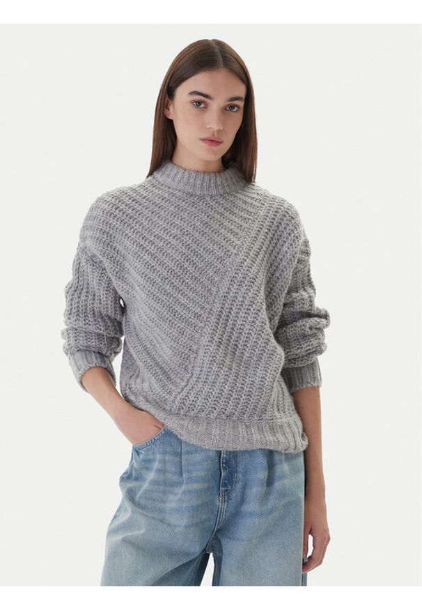 Mustang Sweter Erin 1016786 Szary Relaxed Fit. Kolor: szary. Materiał: syntetyk