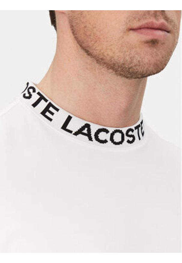 Lacoste T-Shirt TH9582 Biały Regular Fit. Kolor: biały. Materiał: syntetyk