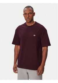 Adidas - adidas T-Shirt Trefoil Essentials Loose KV3139 Bordowy Regular Fit. Kolor: czerwony. Materiał: bawełna #1