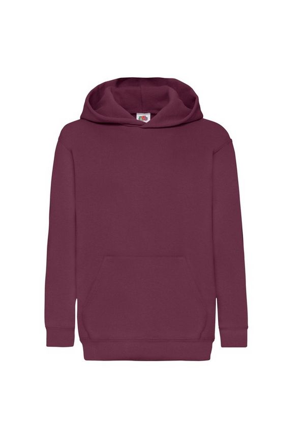 FRUIT OF THE LOOM - Bluza Z Kapturem Dla Dzieci. Typ kołnierza: kaptur. Kolor: czerwony, wielokolorowy, brązowy
