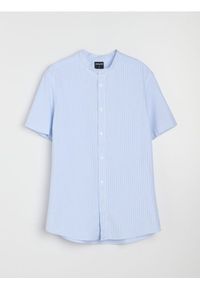 Sinsay - Bawełniana koszula w paski - błękitny. Kolor: niebieski. Materiał: bawełna. Wzór: paski #1