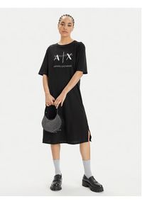 Armani Exchange Sukienka codzienna 3DYA79 YJ3RZ 1200 Czarny Relaxed Fit. Okazja: na co dzień. Kolor: czarny. Materiał: bawełna. Typ sukienki: proste. Styl: casual #3
