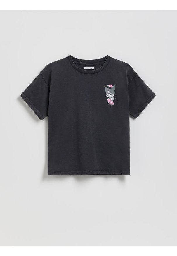 Reserved - T-shirt Kuromi - czarny. Kolor: czarny. Materiał: bawełna