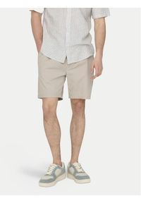 Only & Sons Szorty materiałowe Tel 22027949 Beżowy Regular Fit. Kolor: beżowy. Materiał: bawełna #1