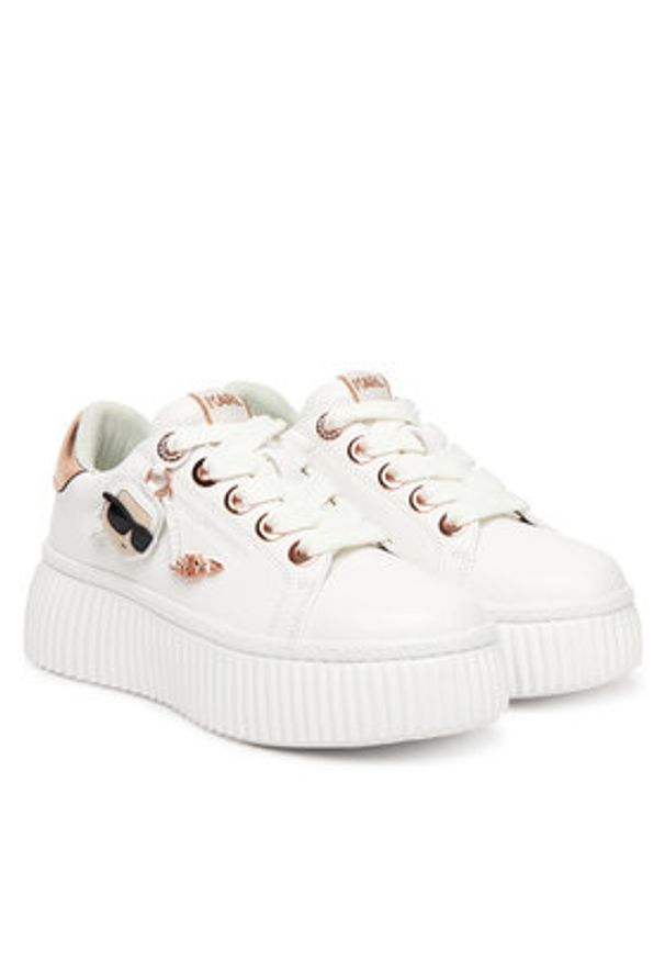 Karl Lagerfeld - KARL LAGERFELD Sneakersy KL42376T Biały. Kolor: biały. Materiał: skóra