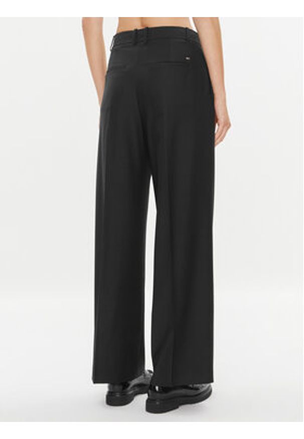 TOMMY HILFIGER - Tommy Hilfiger Spodnie materiałowe WW0WW39707 Czarny Wide Leg. Kolor: czarny. Materiał: wełna