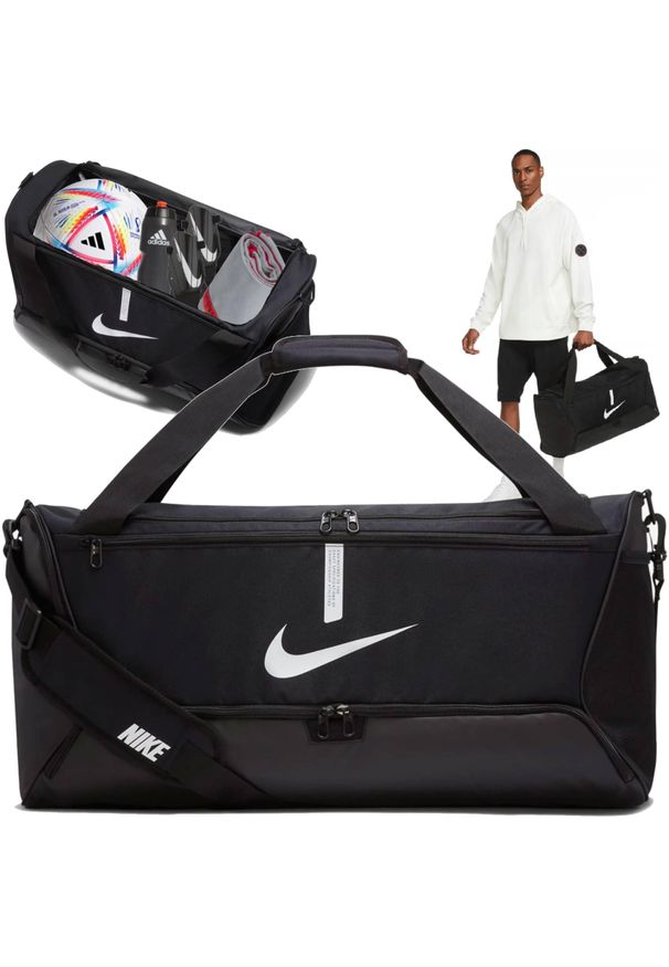 Torba sportowa Nike Academy Team na siłownię basen z wentylowaną kieszenią 60L. Kolor: czarny. Sport: pływanie, fitness