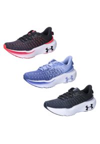 Damskie buty do biegania Under Armour Infinite Elite. Kolor: czarny, pomarańczowy, wielokolorowy. Materiał: syntetyk, materiał. Szerokość cholewki: normalna. Sport: bieganie