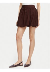 Vero Moda Spódnica mini Esther 10355460 Brązowy ciemny Regular Fit. Kolor: brązowy. Materiał: bawełna #1