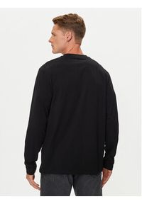 Karl Lagerfeld - KARL LAGERFELD Longsleeve 755405 543221 Czarny Slim Fit. Typ kołnierza: dekolt w karo. Kolor: czarny. Materiał: bawełna. Długość rękawa: długi rękaw