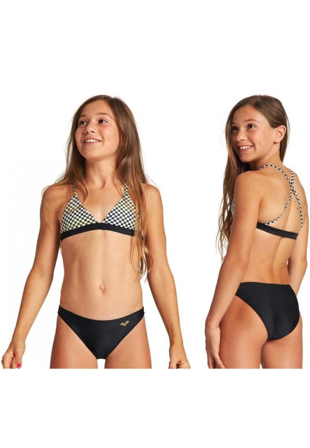 Strój kąpielowy dziewczęcy dwuczęściowy sportowy na basen Arena Meryl. Kolor: szary, wielokolorowy, czarny