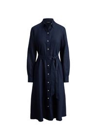 Lauren Ralph Lauren - LAUREN RALPH LAUREN Sukienka koszulowa 200P13686002 Granatowy Regular Fit. Kolor: niebieski. Materiał: len. Typ sukienki: koszulowe #2