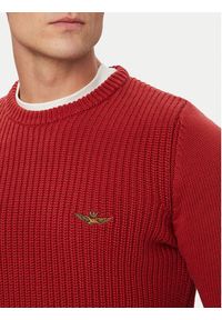 Aeronautica Militare Sweter 262MA1571UL00409 Czerwony Regular Fit. Kolor: czerwony. Materiał: bawełna #3