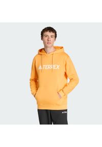 Adidas - Bluza z kapturem Terrex Multi Large Logo. Typ kołnierza: kaptur. Kolor: pomarańczowy. Materiał: materiał. Styl: sportowy. Sport: turystyka piesza #1